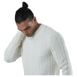 Julian Knit Cable High Neck White