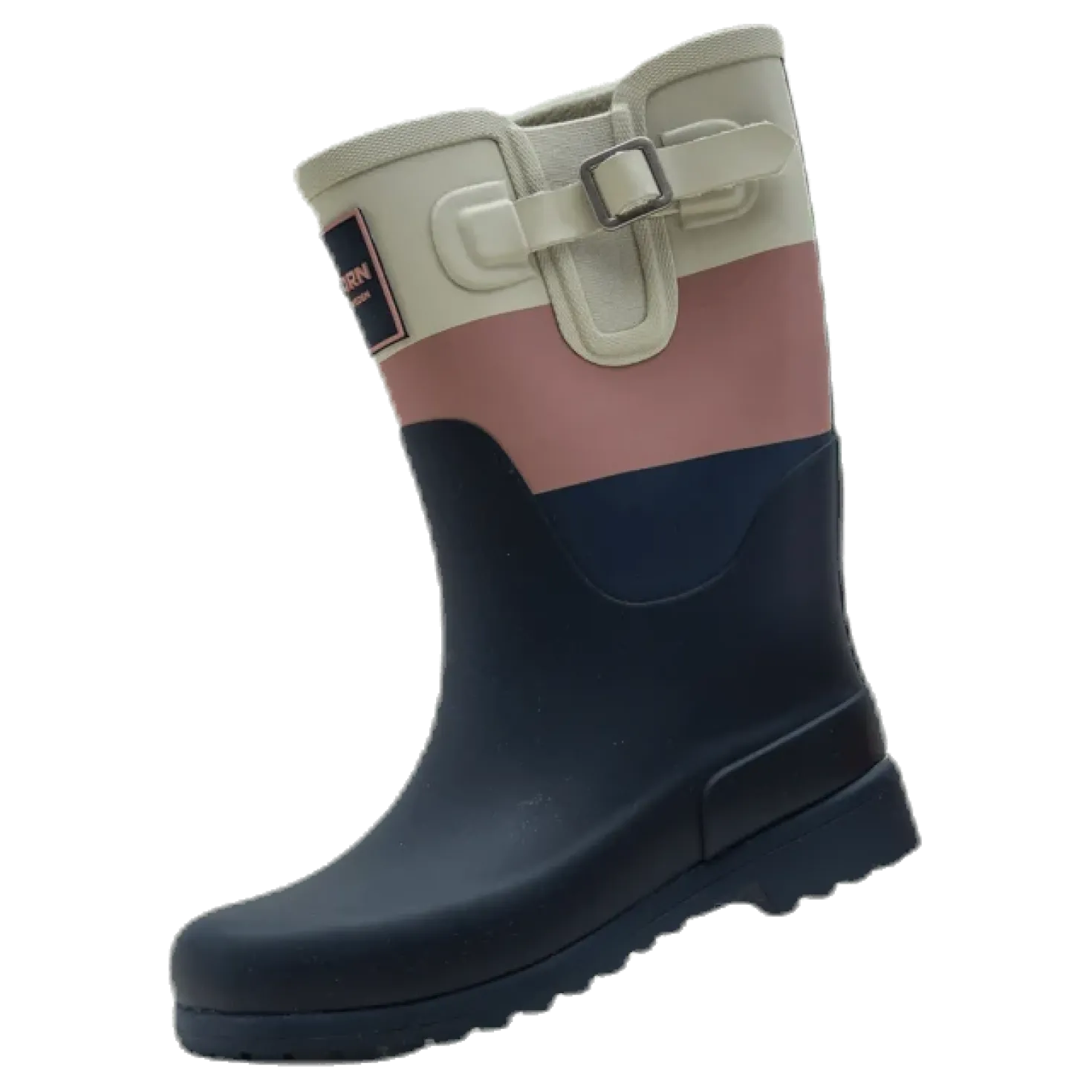 Junior June Rubber Boot Blue/Pink/Grey