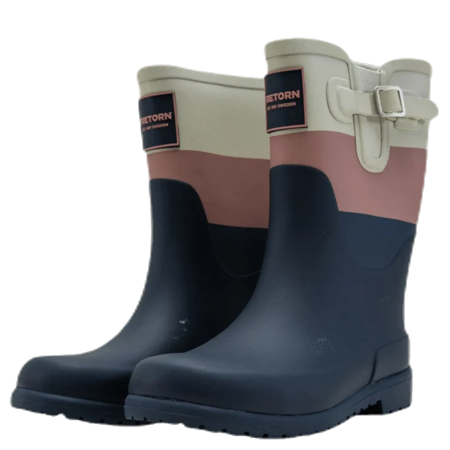 Junior June Rubber Boot Blue/Pink/Grey