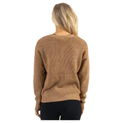 Karie Ls Knit Cardigan Beige
