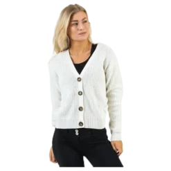 Karie Ls Knit Cardigan White