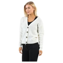 Karie Ls Knit Cardigan White
