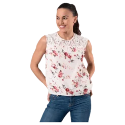 Karmen S/L Top Aop Wvn Beige