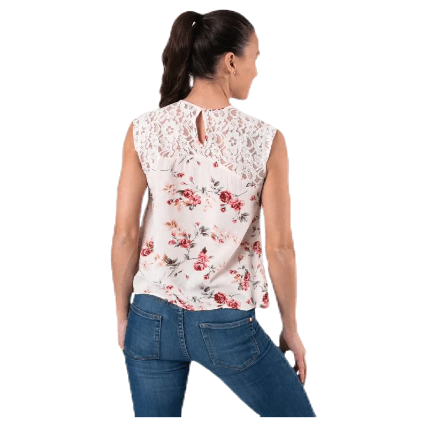 Karmen S/L Top Aop Wvn Beige