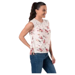 Karmen S/L Top Aop Wvn Beige