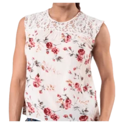 Karmen S/L Top Aop Wvn Beige