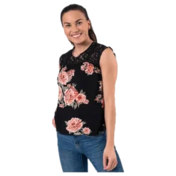 Karmen S/L Top Aop Wvn Black