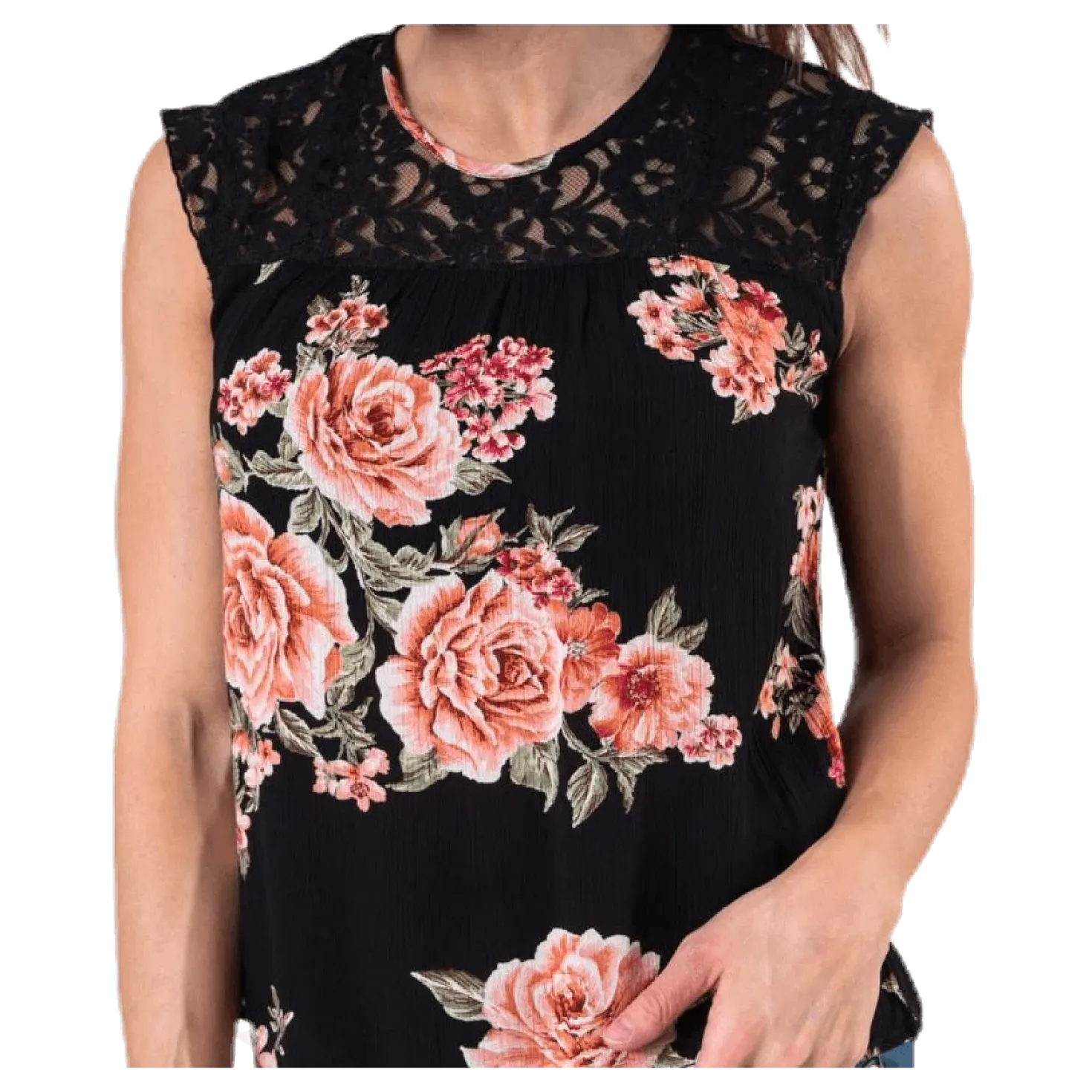 Karmen S/L Top Aop Wvn Black