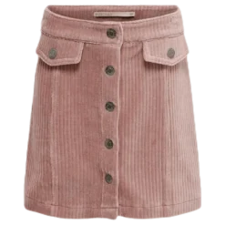 Ketty Cord Button Skirt Pink