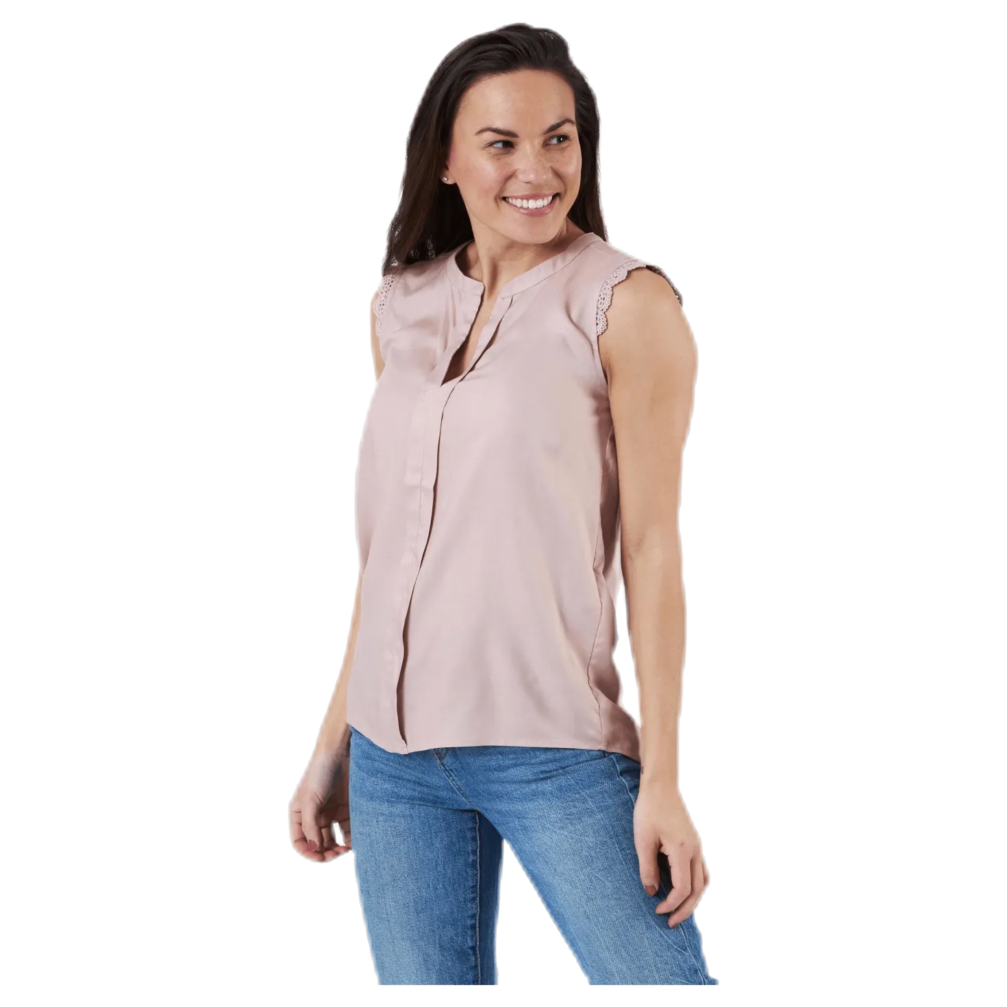 Kimmi S/L Top Wvn Pink