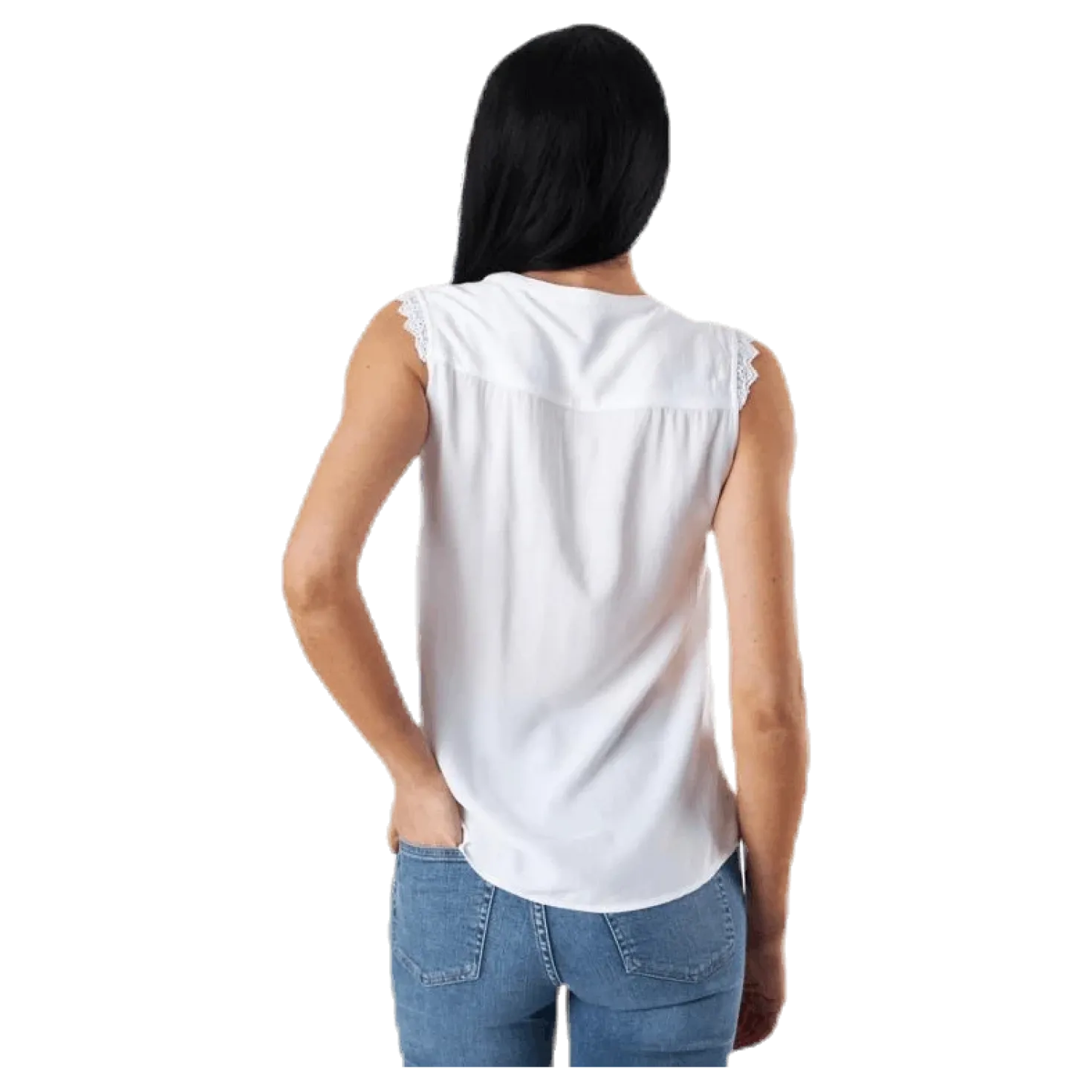 Kimmi S/L Top Wvn White