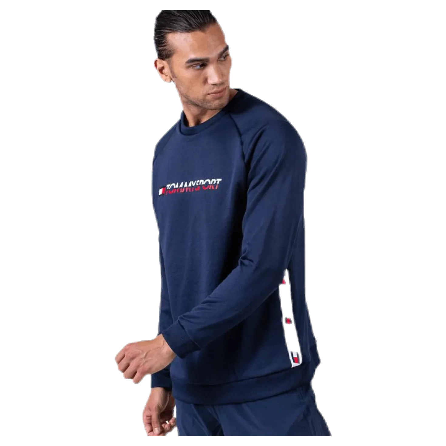 Knit Crew Sweat Logo Tape Blue