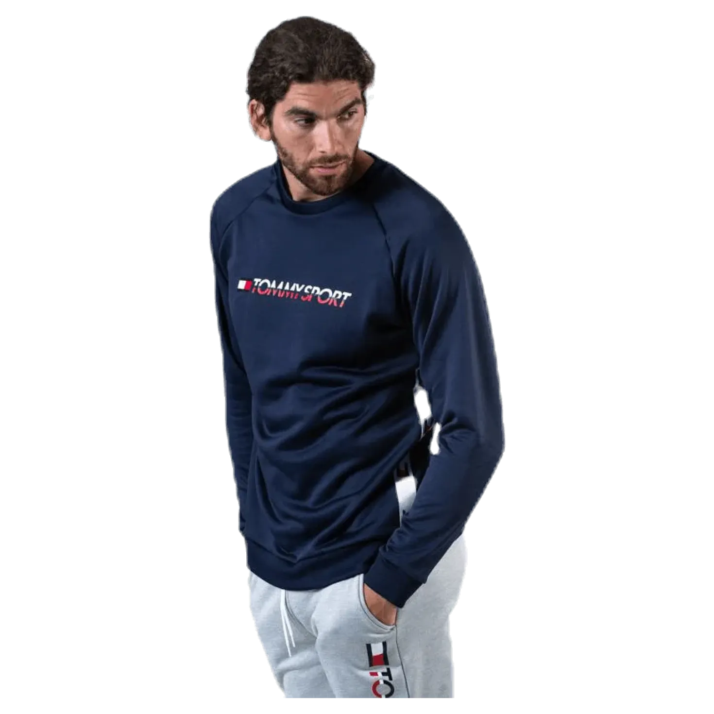 Knit Crew Sweat Logo Tape Blue