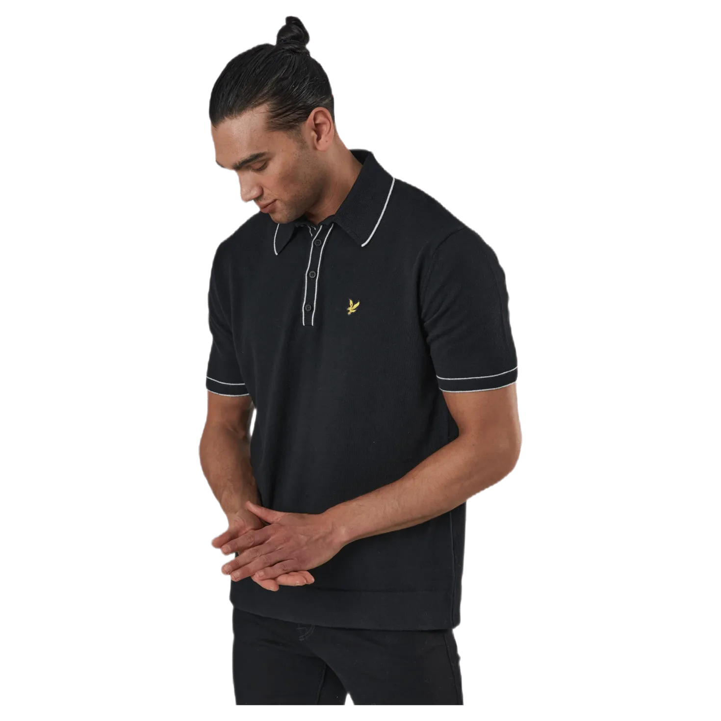 Knitted Branded Polo Black