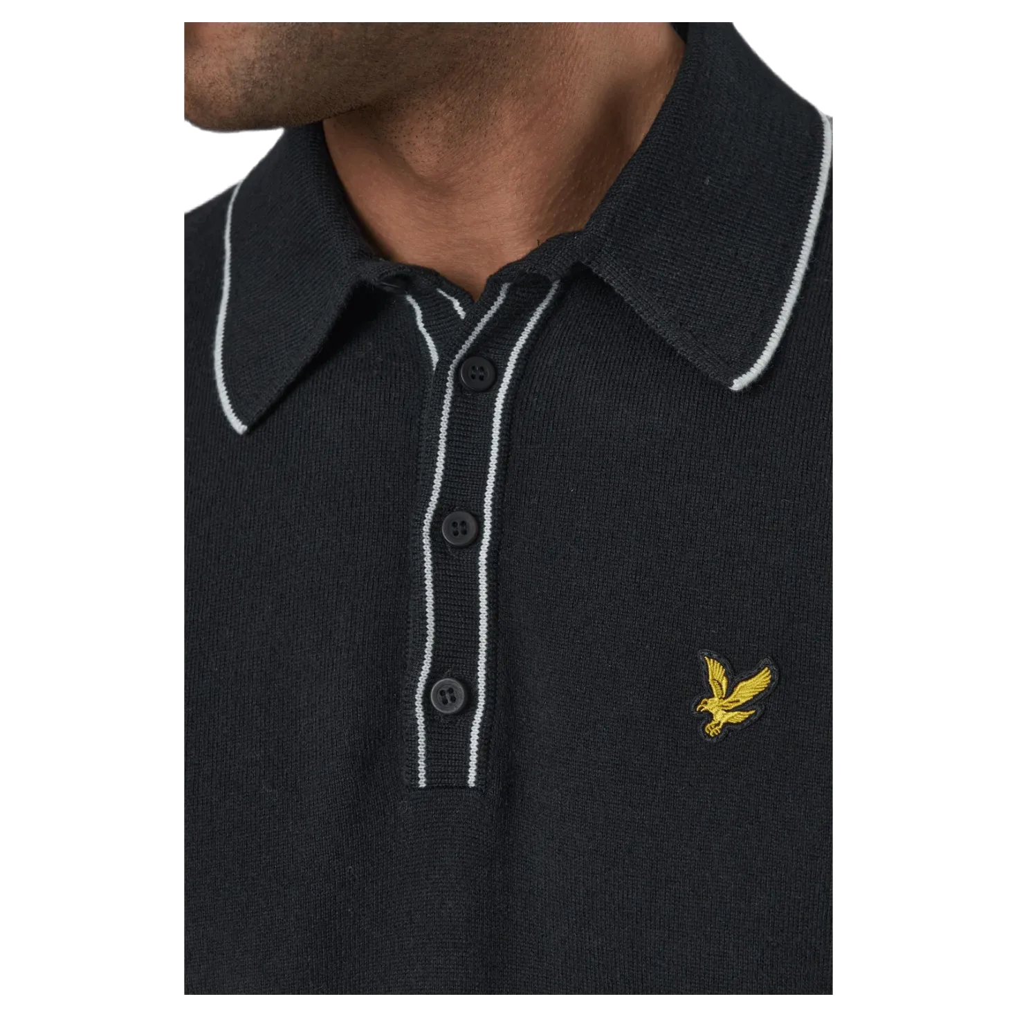 Knitted Branded Polo Black