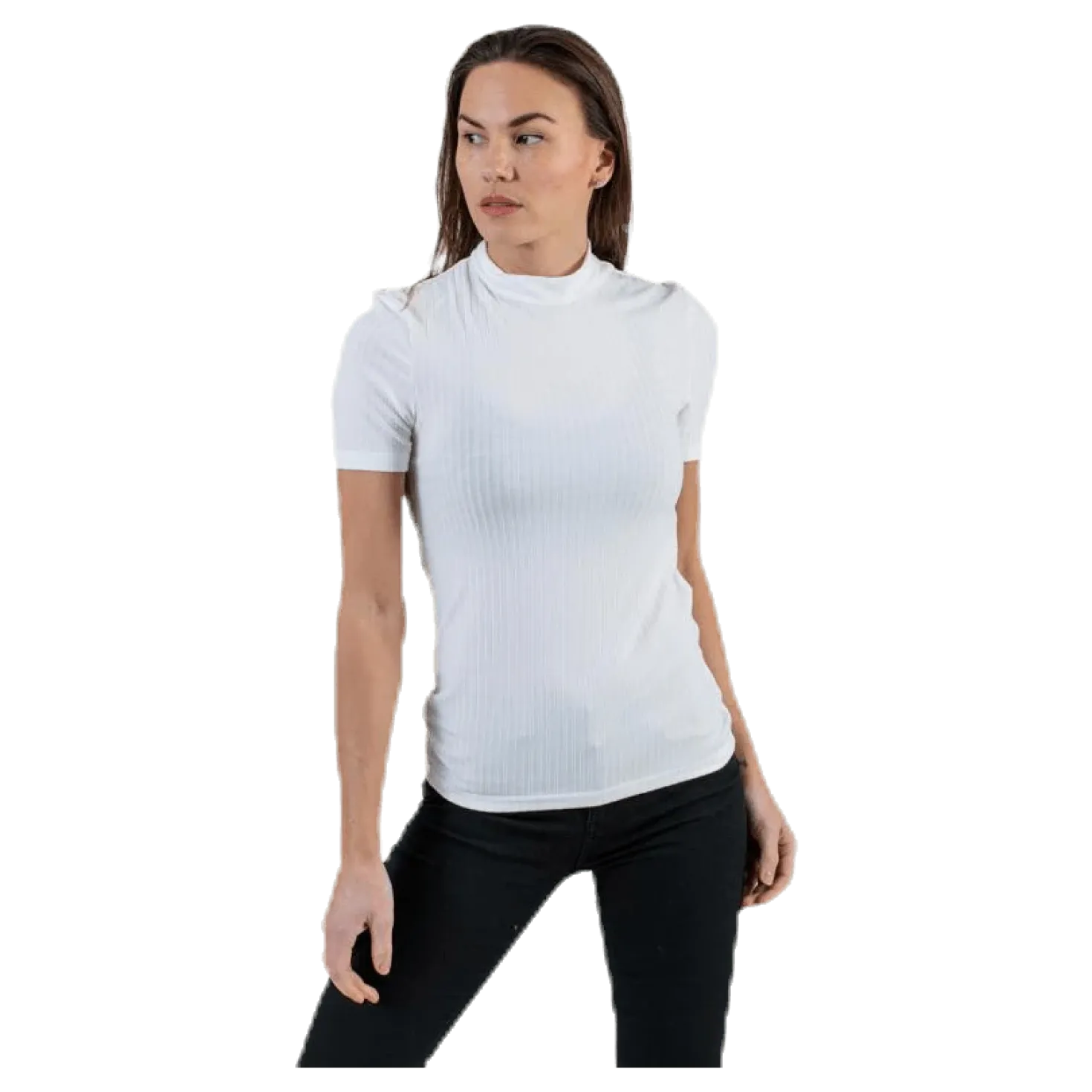 Kylie Ss T-Neck Top White