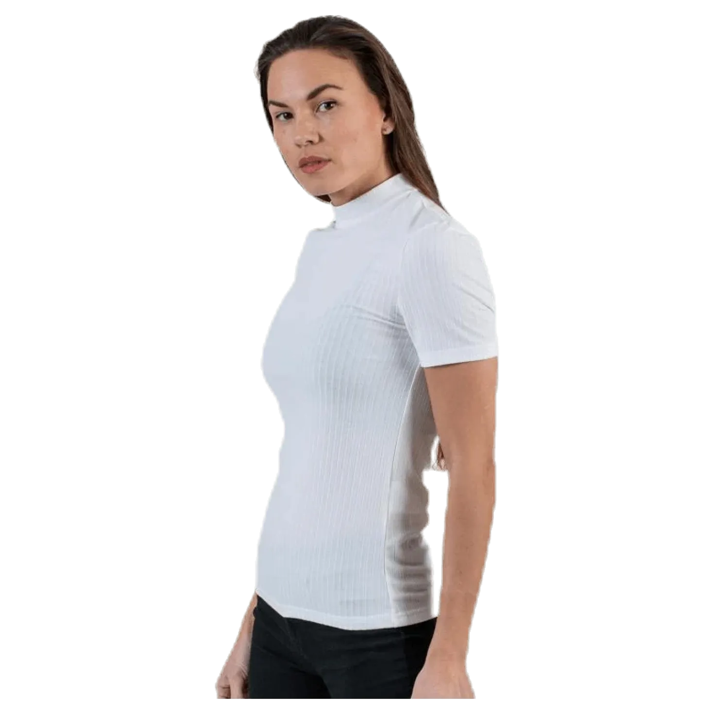 Kylie Ss T-Neck Top White