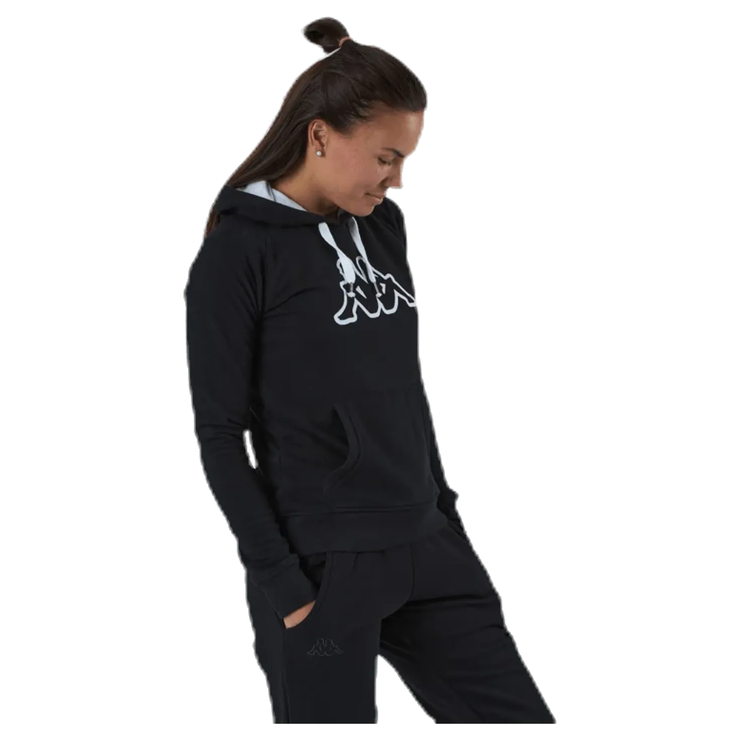 Lady Sweat Hood, Logo Zeleril White/Black