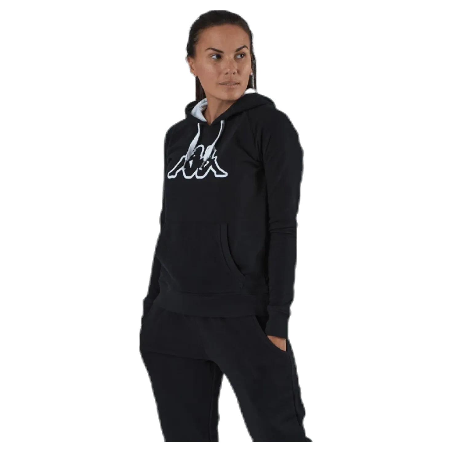 Lady Sweat Hood, Logo Zeleril White/Black