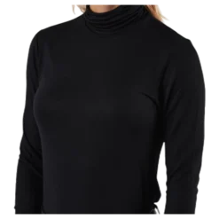 Lela Life L/S Rollneck Top Jrs Black