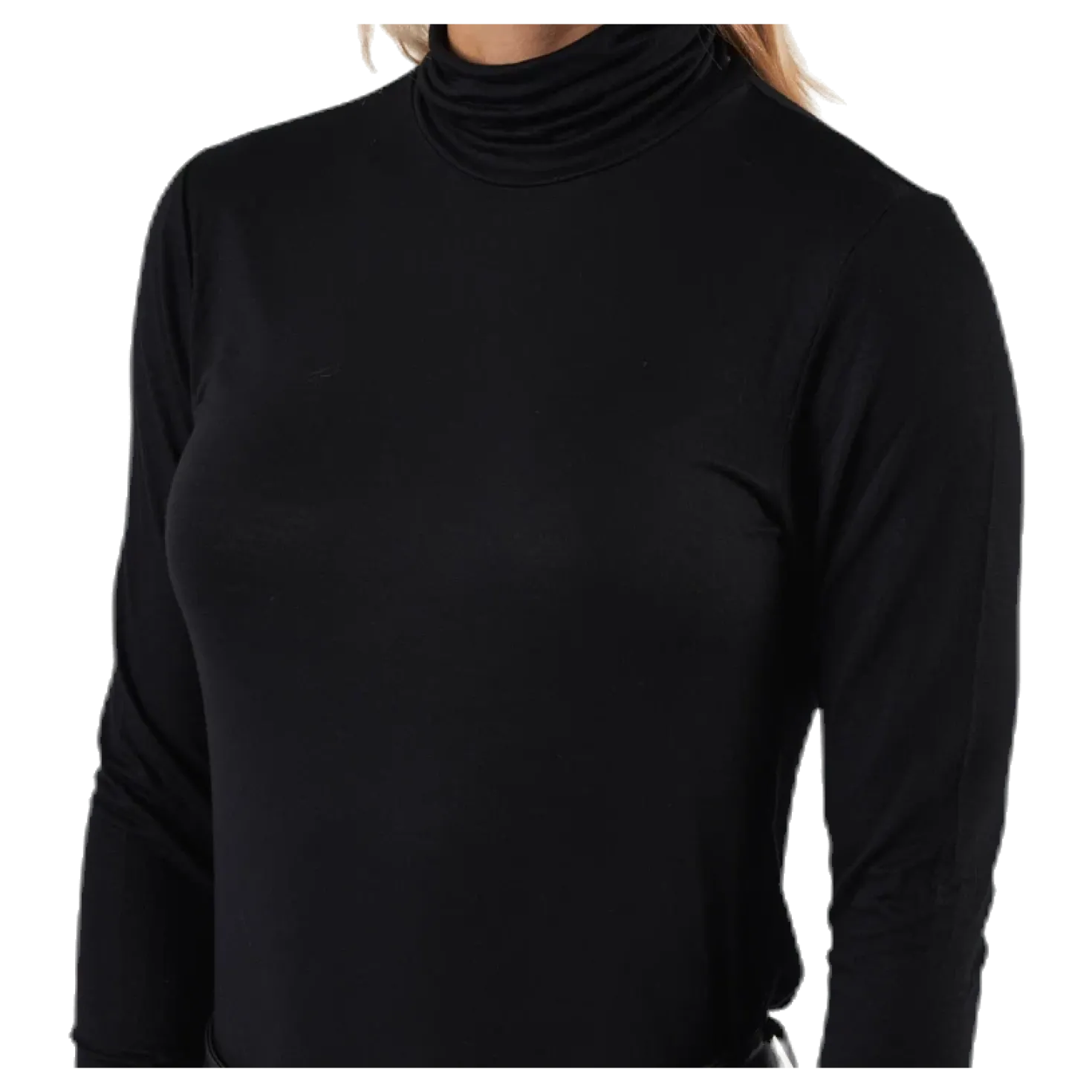 Lela Life L/S Rollneck Top Jrs Black