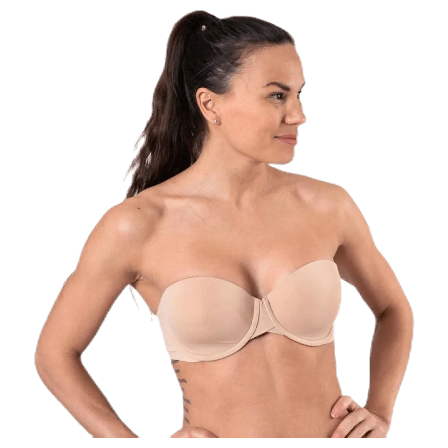 Light Lined Strapless Beige