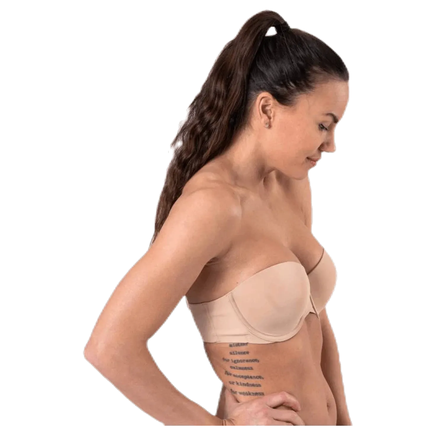 Light Lined Strapless Beige