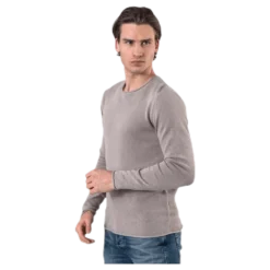 Linen Knit Crew Neck Grey