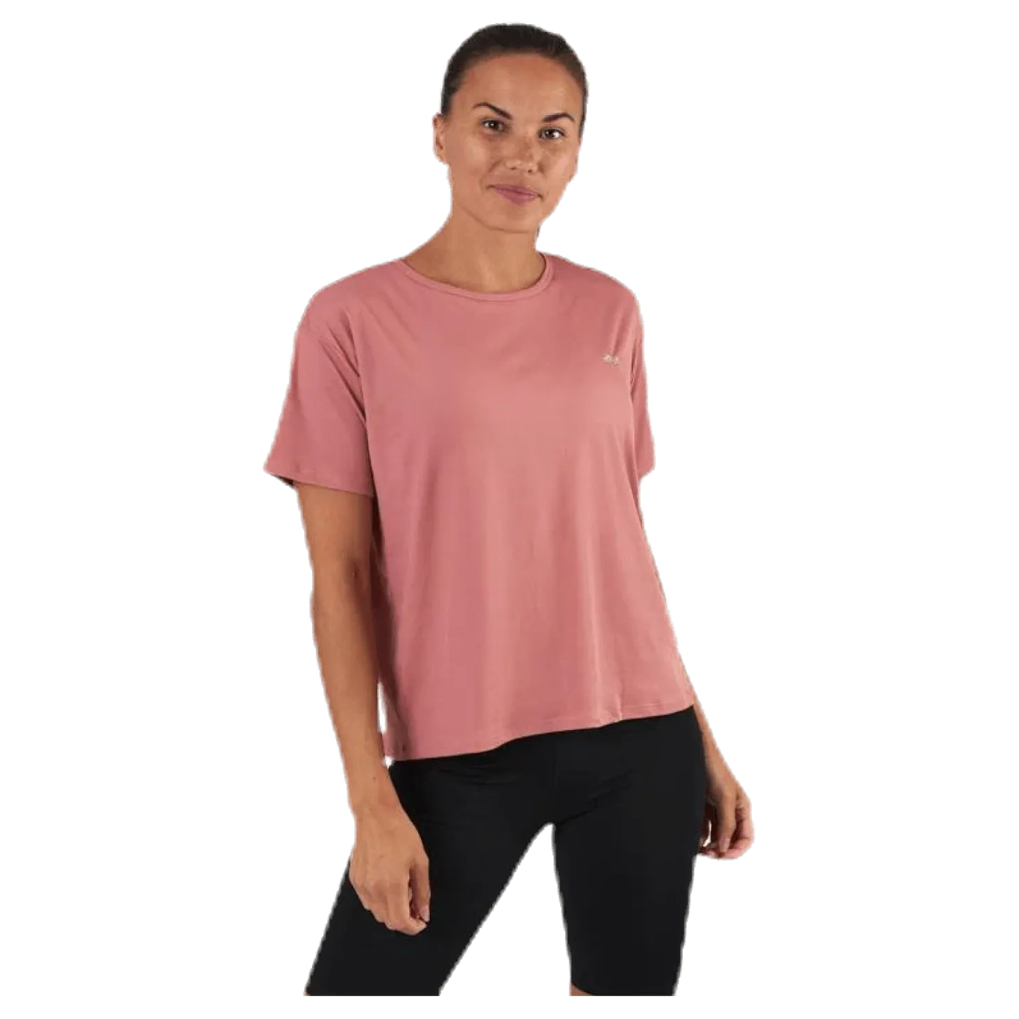 Logo Ribbed Tee Pink
