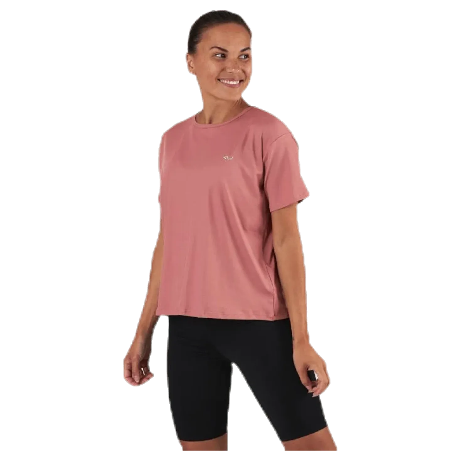 Logo Ribbed Tee Pink