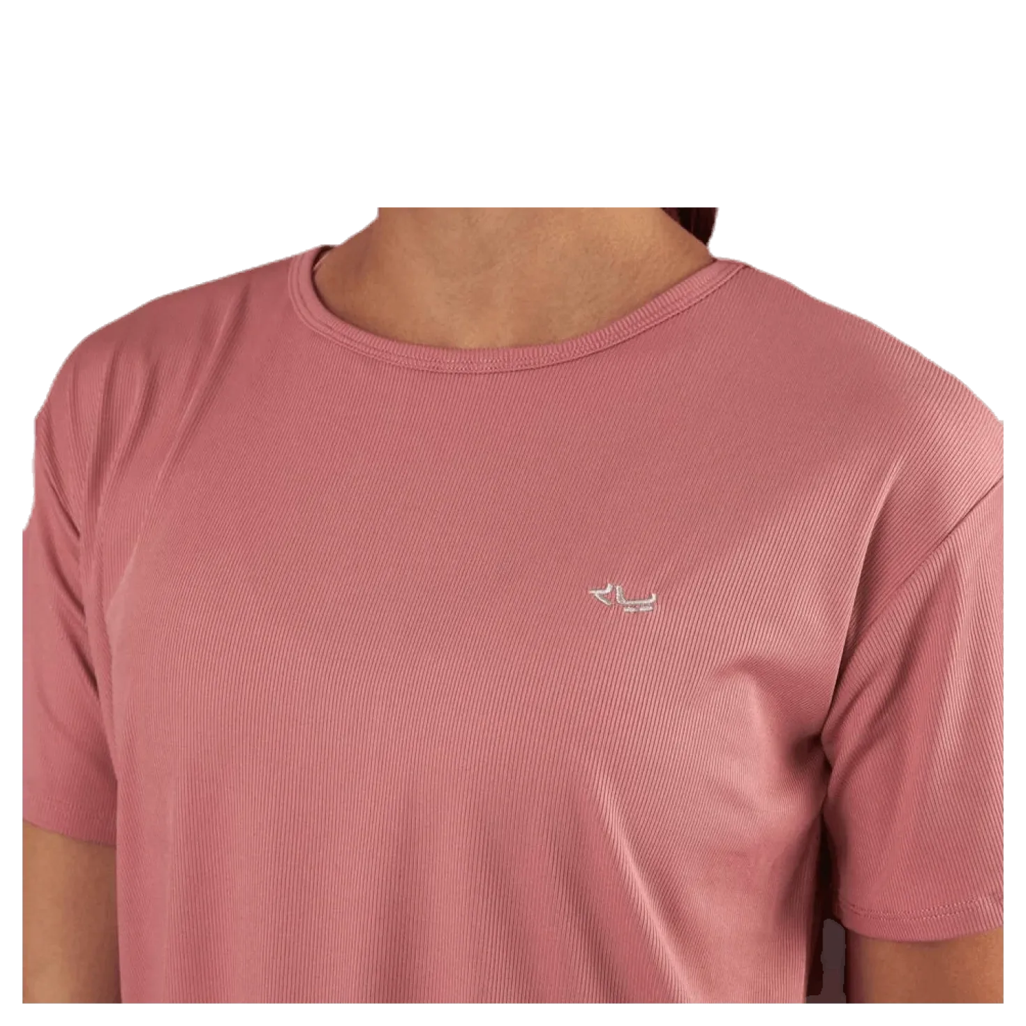 Logo Ribbed Tee Pink