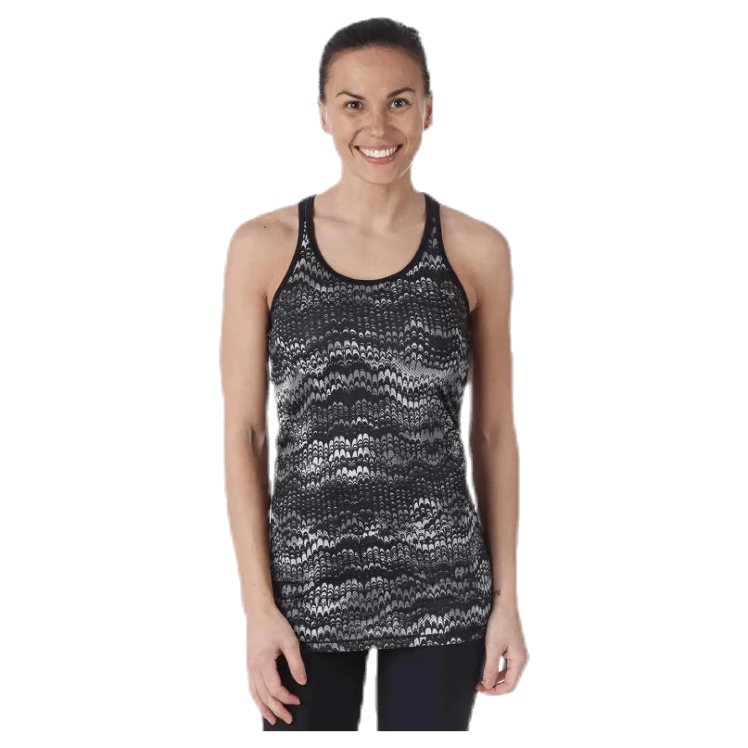 Long Racerback AOP Black