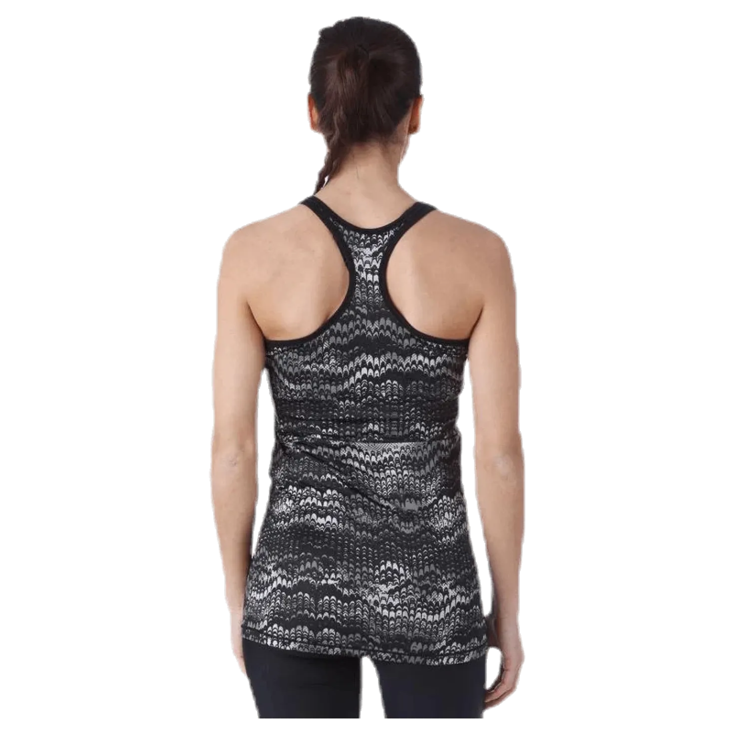 Long Racerback AOP Black
