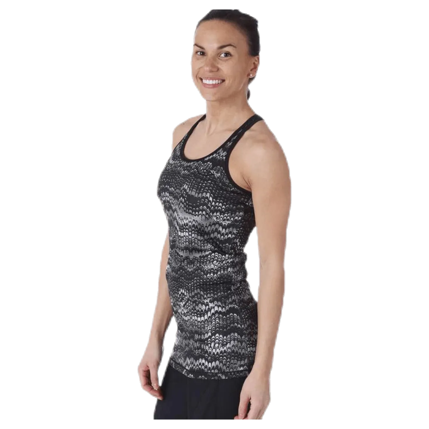Long Racerback AOP Black