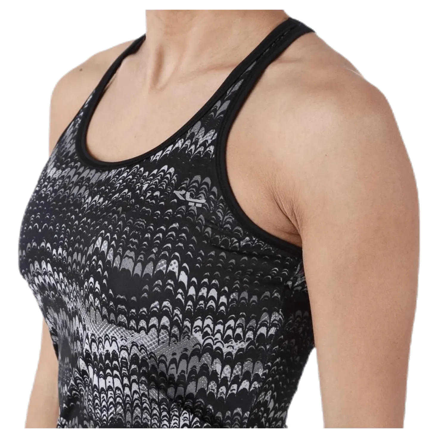 Long Racerback AOP Black