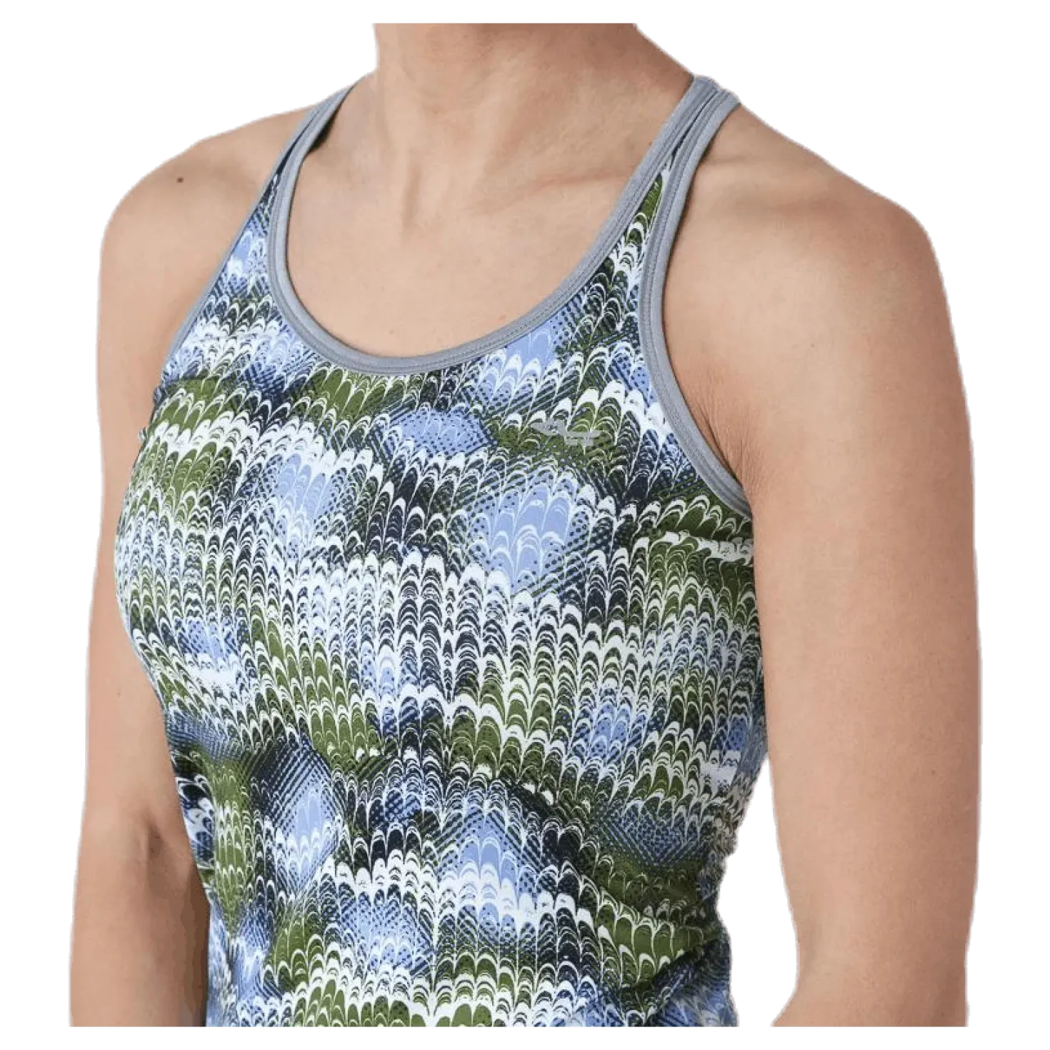 Long Racerback AOP Blue
