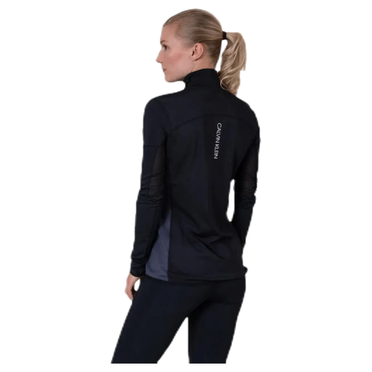 Long Sleeve 1/2 Zip Top Black
