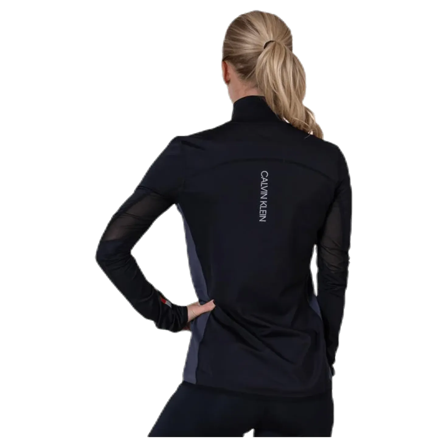 Long Sleeve 1/2 Zip Top Black