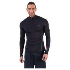 Long Sleeve 1/2 Zip Top Black