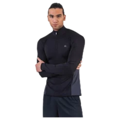 Long Sleeve 1/2 Zip Top Black