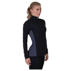 Long Sleeve 1/2 Zip Top Black