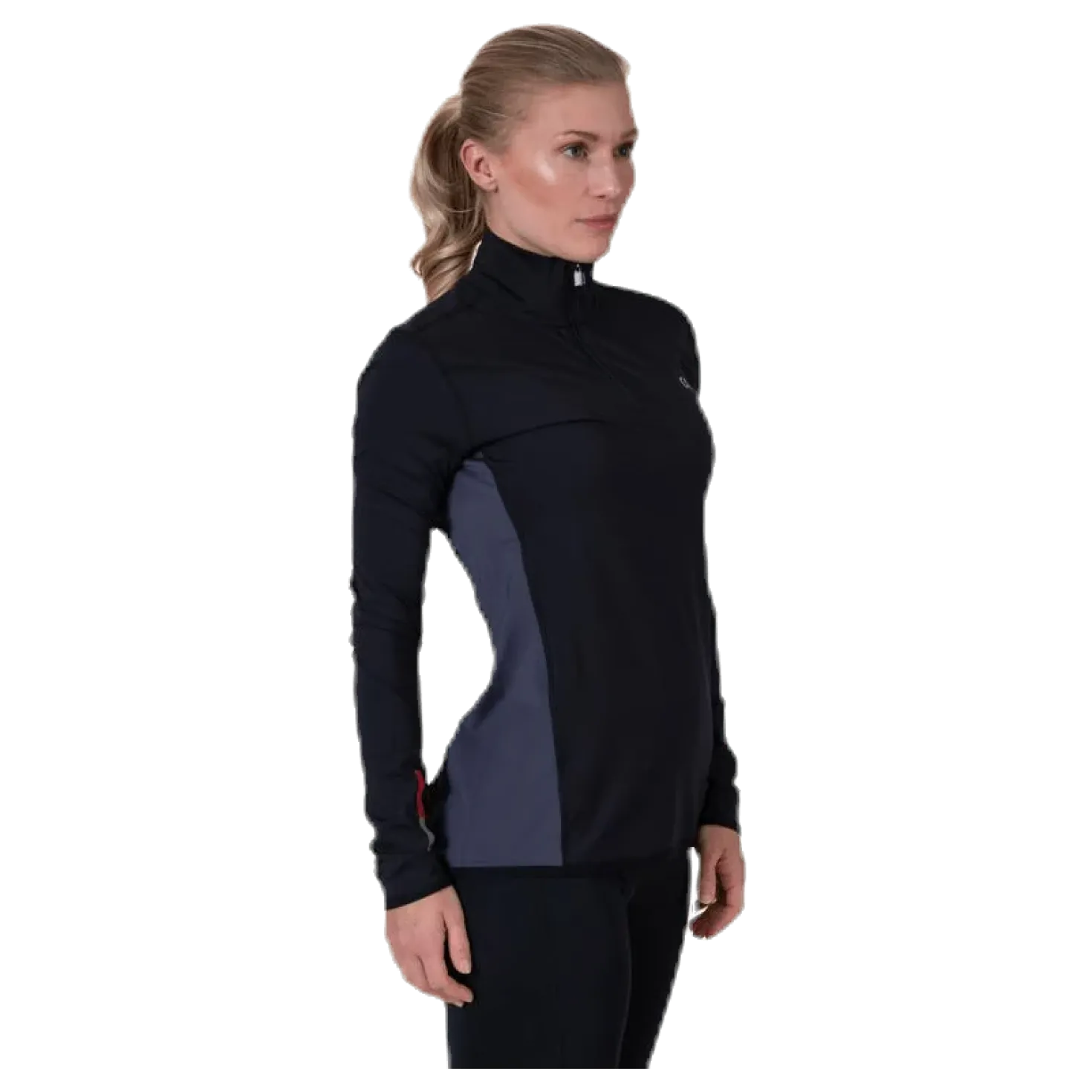 Long Sleeve 1/2 Zip Top Black