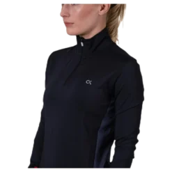 Long Sleeve 1/2 Zip Top Black