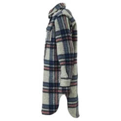 Lou-Lou L/S Check Long Shacket Grey