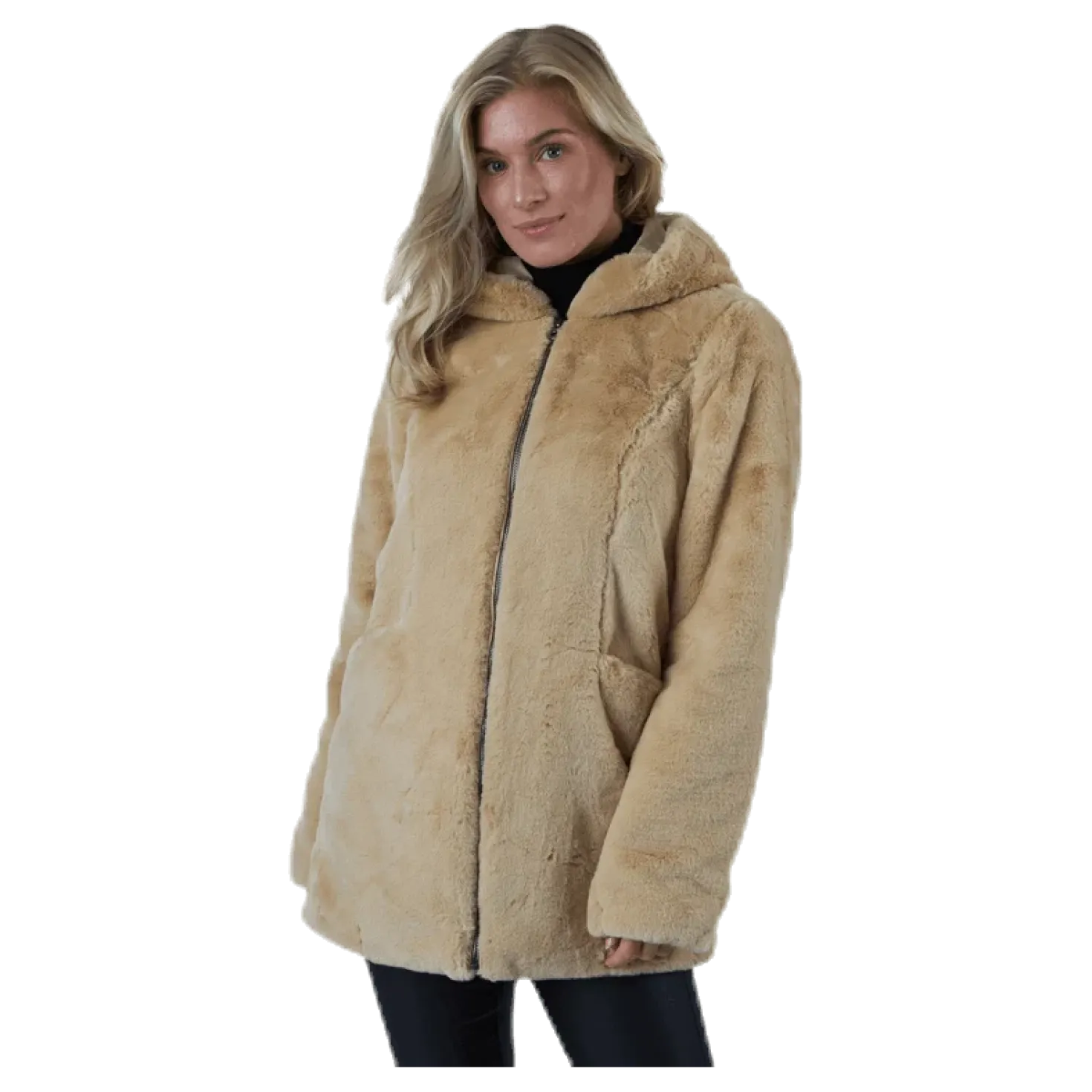Malou Faux Fur Coat Cc Otw Beige