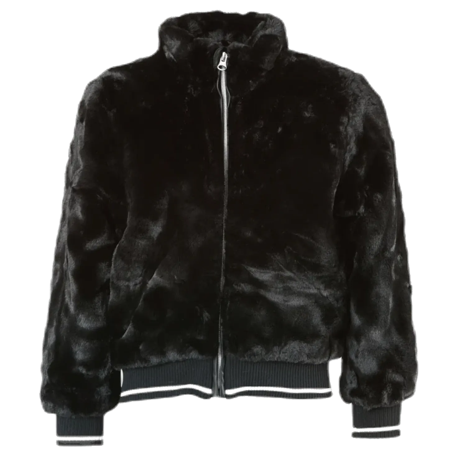 Manette Faux Fur Bomber Jacket Black