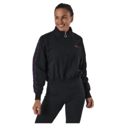 Maribel Cropped Half Zip Shirt Black