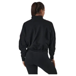 Maribel Cropped Half Zip Shirt Black