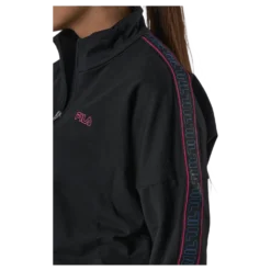 Maribel Cropped Half Zip Shirt Black