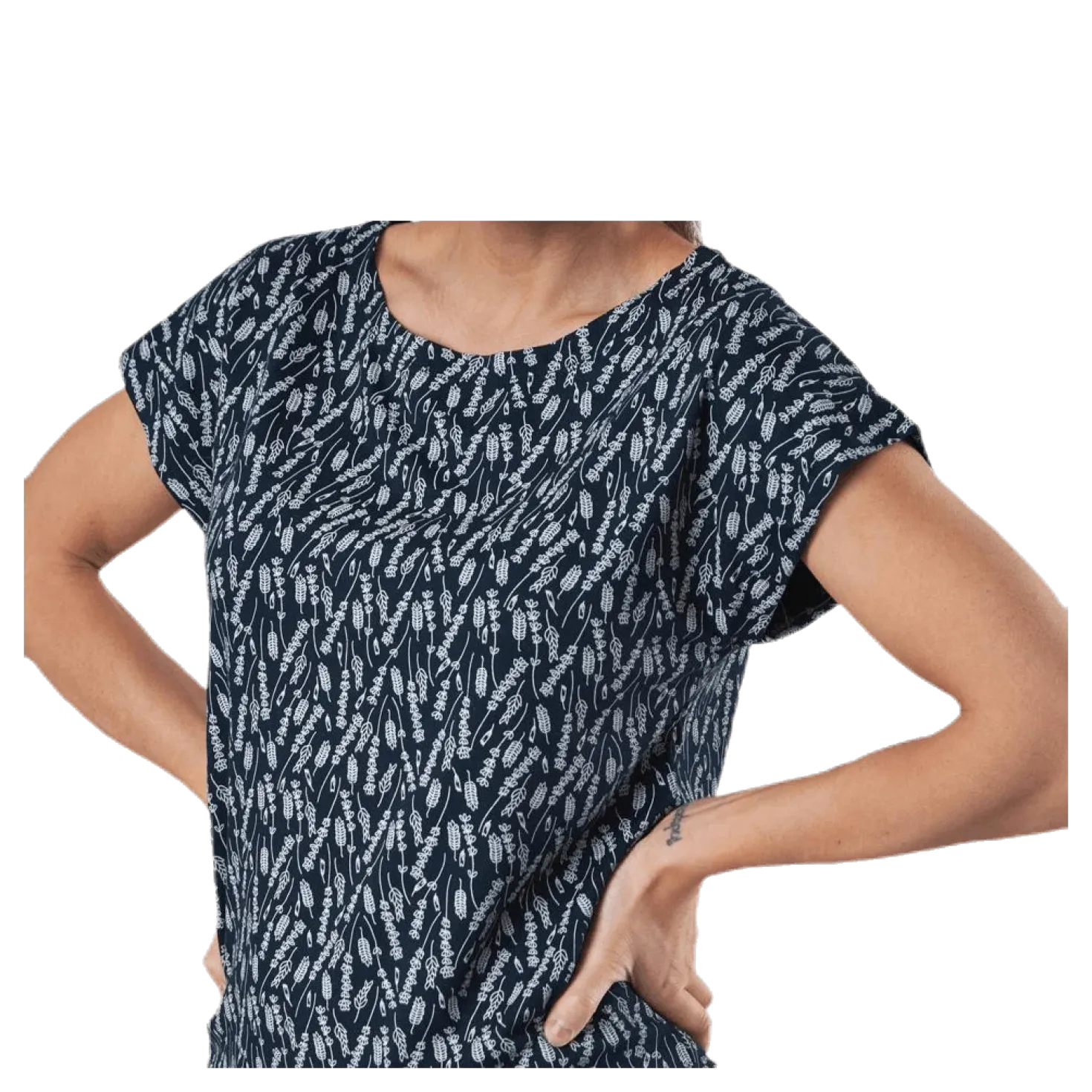 Melanie Capsleeve Blue/Patterned